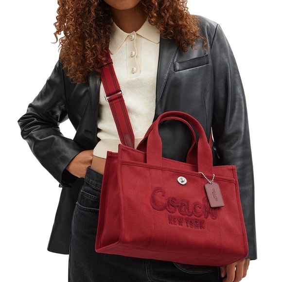 Coach Cargo Silver/ 1941 Red Tote Bag - Picture 3 of 4